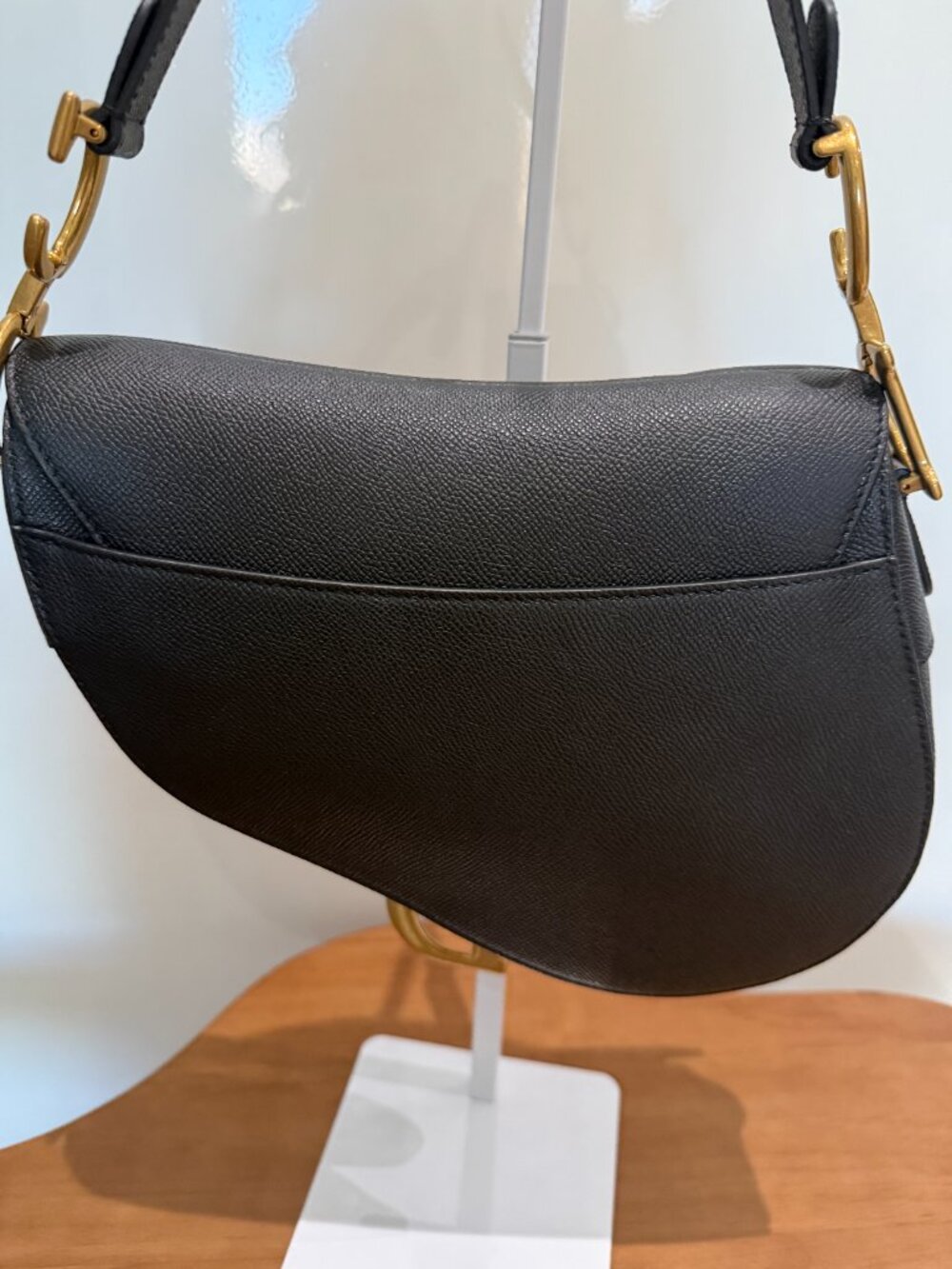 Dior Grained Calfskin Saddle Bag Black Medium - Picture 7 of 14